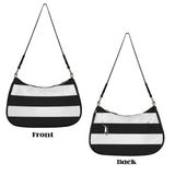 Striped Women's Shoulder Bag-Black Strap
