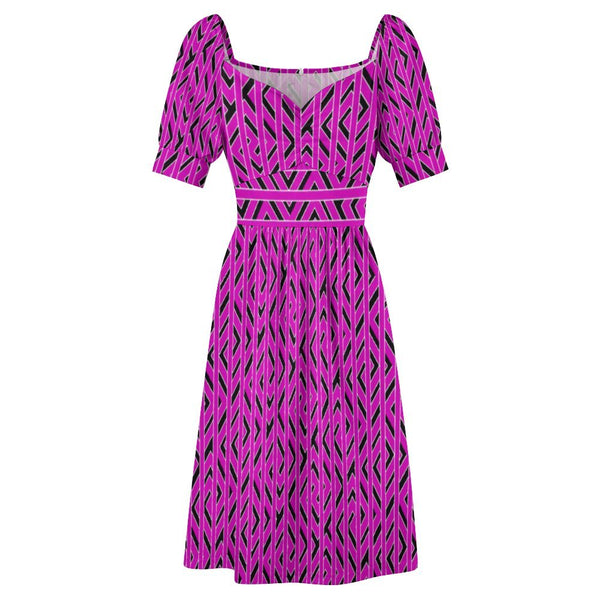 Sweetheart Neck Puff Sleeve Mini Dress (B271) Dress