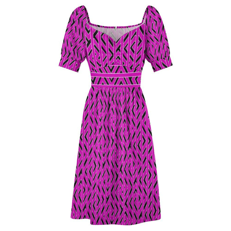 Sweetheart Neck Puff Sleeve Mini Dress (B271) Dress