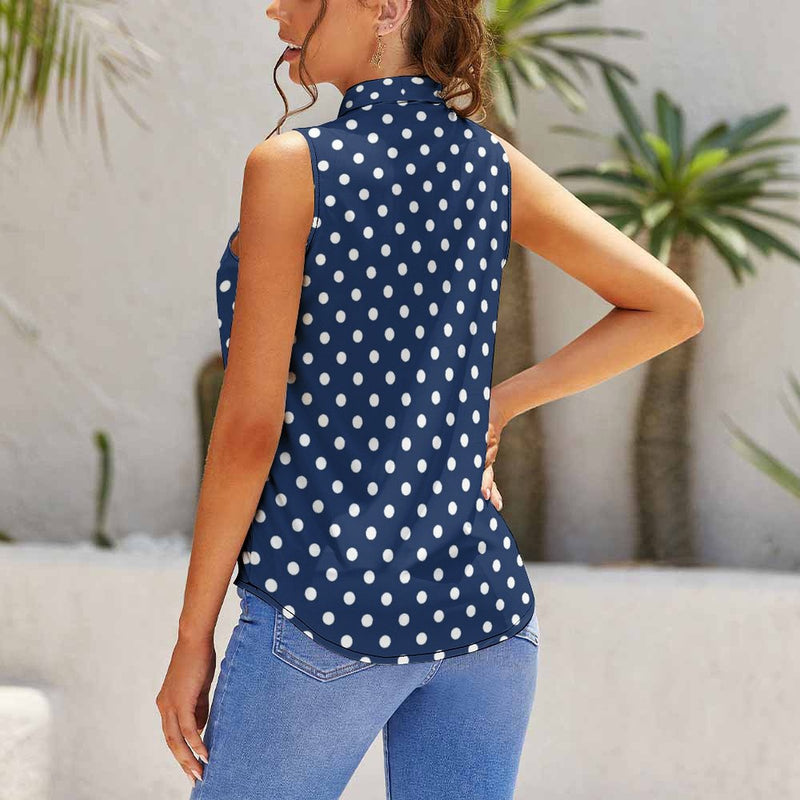 Polka Dot Women's Sleeveless Top