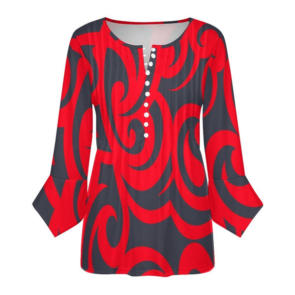 Women&#039;s Ruffled Petal Sleeve Top Women's ruffled petal sleeve top