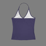 aviary purple Women's V-Neck Halter Top (Model T83)