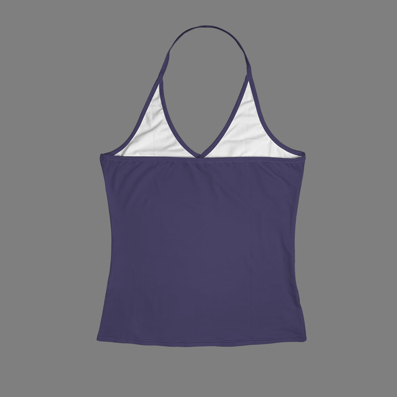 aviary purple Women's V-Neck Halter Top (Model T83)