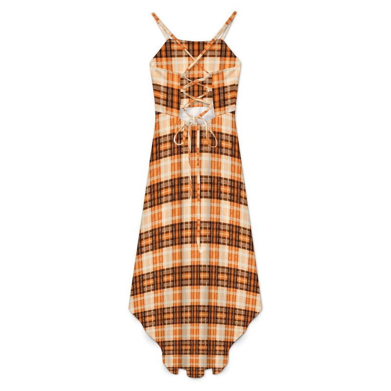 Women&#039;s High-Low Spaghetti Strap Dress Tailcoat skirt