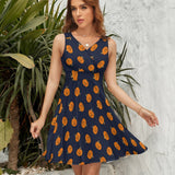 V-Neck Sleeveless Dress (NZ022)  Frocks