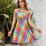 V-Neck Sleeveless Dress (NZ022)  Frocks