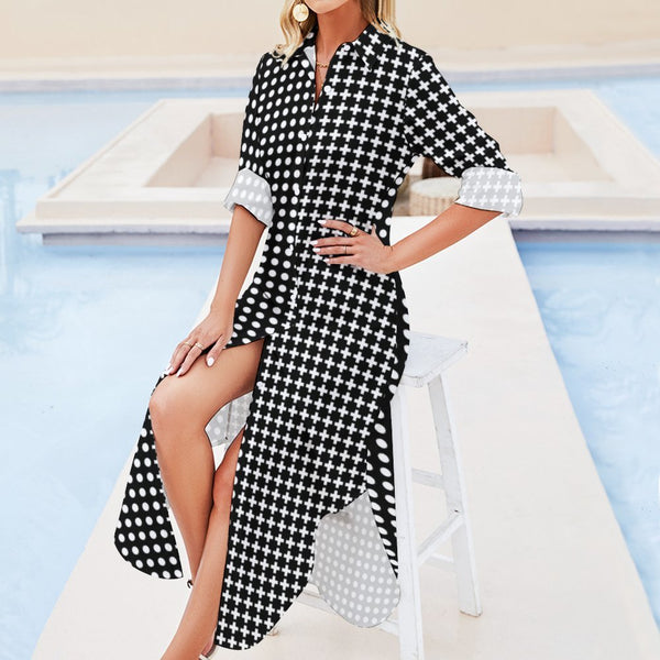 Button-Up Long Sleeve Shirt Dress Long sleeved shirt dress