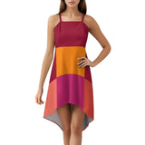 Women&#039;s High-Low Spaghetti Strap Dress Tailcoat skirt