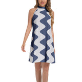 Tie Back Halter Neck Flared Dress