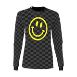 black gray 9k Women's All Over Print Long Sleeve T-shirt (Model T51)