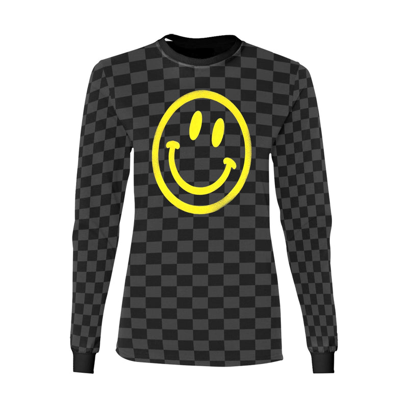 black gray 9k Women's All Over Print Long Sleeve T-shirt (Model T51)