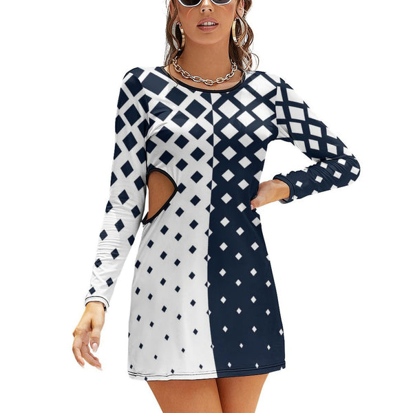 Diamond Drops Slim-Fit Dress Slim dress with hollow waist