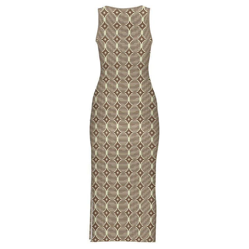 Sleeveless Bodycon Side Slit Long Dress Split cheongsam