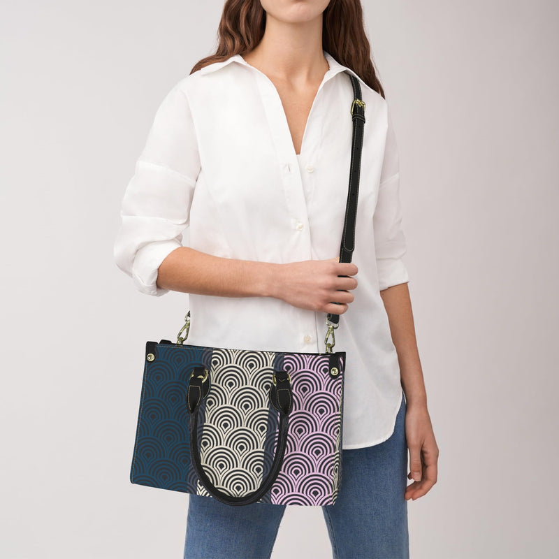 tricolor shell purse print PU Leather Handbag-Small (Model 1747)