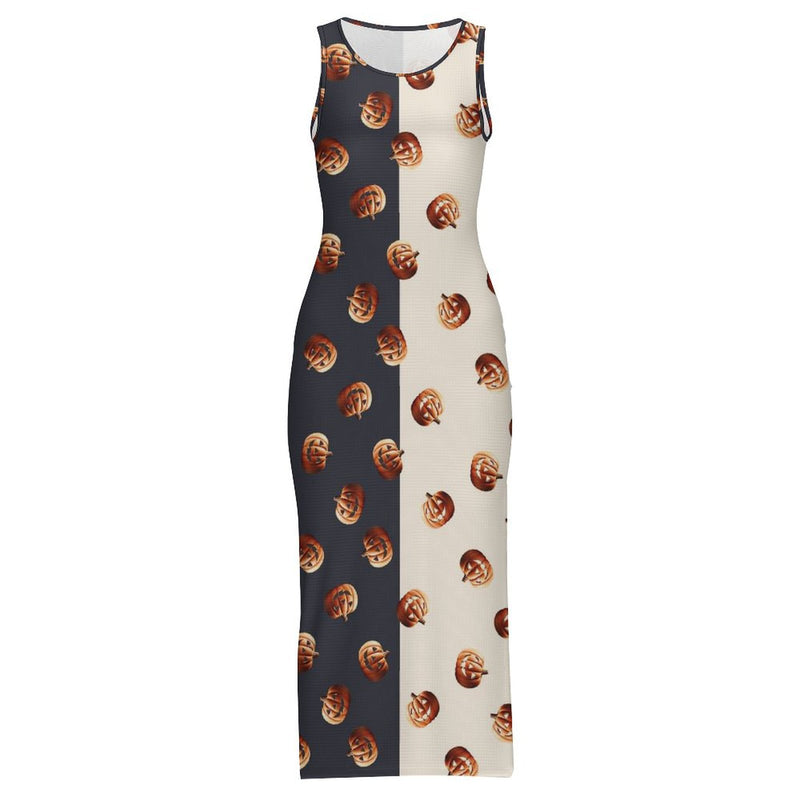 Sleeveless Bodycon Side Slit Long Dress Split cheongsam