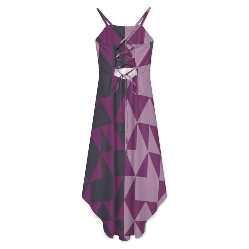 Women&#039;s High-Low Spaghetti Strap Dress Tailcoat skirt