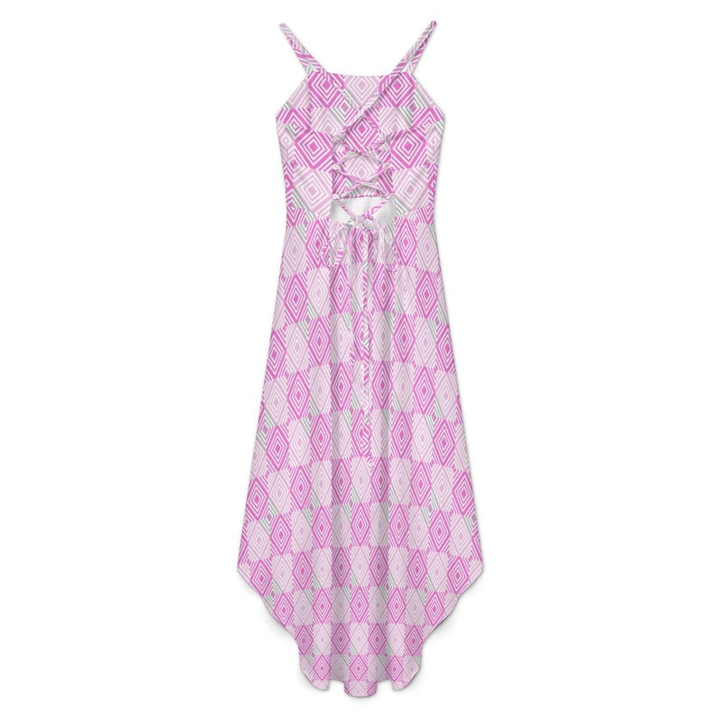 Women&#039;s High-Low Spaghetti Strap Dress Tailcoat skirt