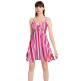 Spaghetti Strap Sleeveless Falred Hem Short Dress