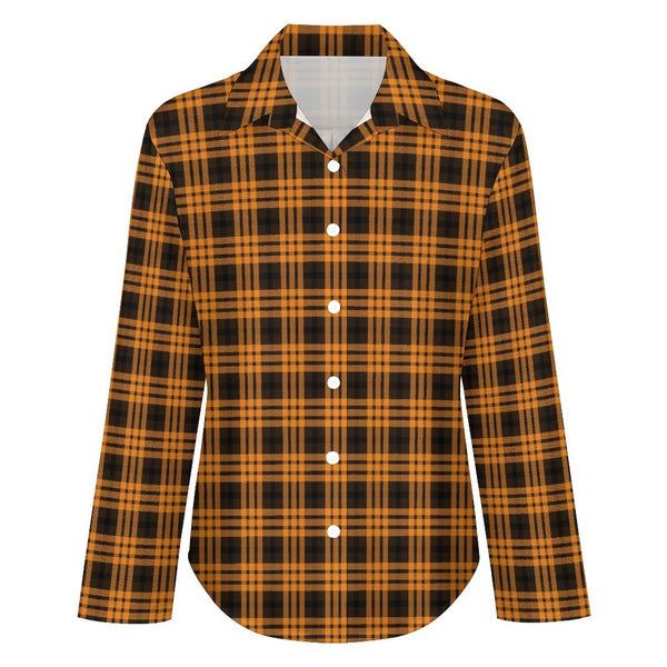 Long Sleeve Blouse (B648) Cropped hem shirt