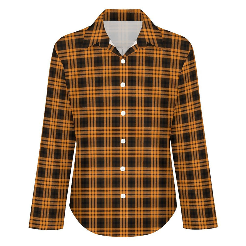 Long Sleeve Blouse (B648) Cropped hem shirt