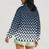 square cascade print copy Women's Lightweight Sun Protection Hoodie (Model H62)