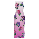 Sleeveless Bodycon Side Slit Long Dress Split cheongsam
