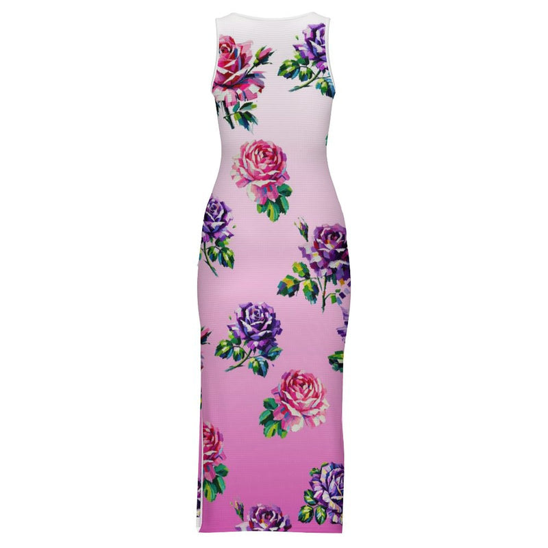 Sleeveless Bodycon Side Slit Long Dress Split cheongsam