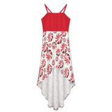 Women&#039;s High-Low Spaghetti Strap Dress Tailcoat skirt