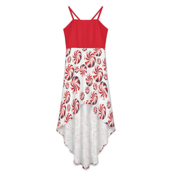 Women&#039;s High-Low Spaghetti Strap Dress Tailcoat skirt