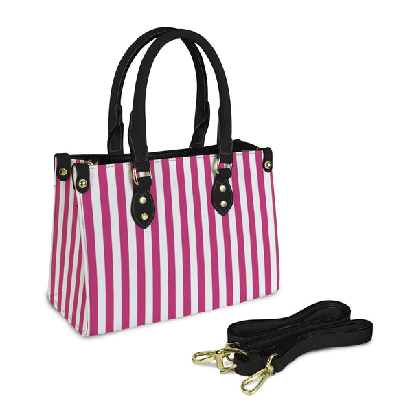 striped print 2 PU Leather Handbag-Small (Model 1747)