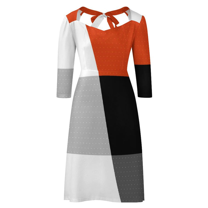 Color Block Women&#039;s Sweetheart Dress Flare dress