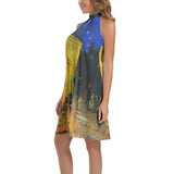 Tie Back Halter Neck Flared Dress