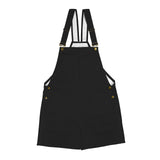 black solid apiary print Unisex Shorts Suspender Jumpsuit (Model L78)