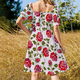 Sweetheart Neck Puff Sleeve Mini Dress (B271) Dress