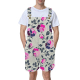 multicolored rose print 2 Unisex Shorts Suspender Jumpsuit (Model L78)