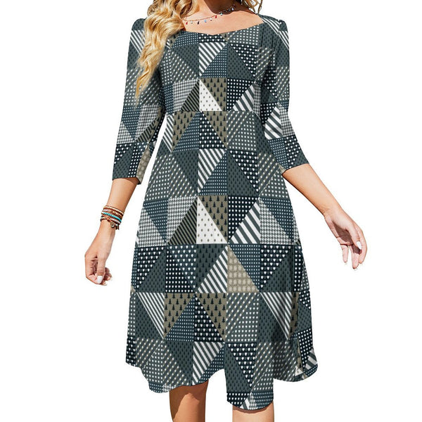 Patchwork Women&#039;s Sweetheart Dress Flare dress