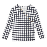 Women's Asymmetrical Neck Button-Up Shirt Long sleeved T-shirt
