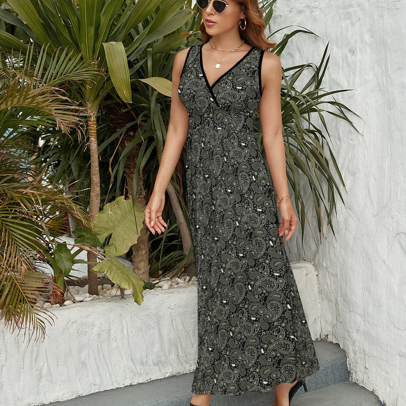 Paisley Sleeveless Long Dress