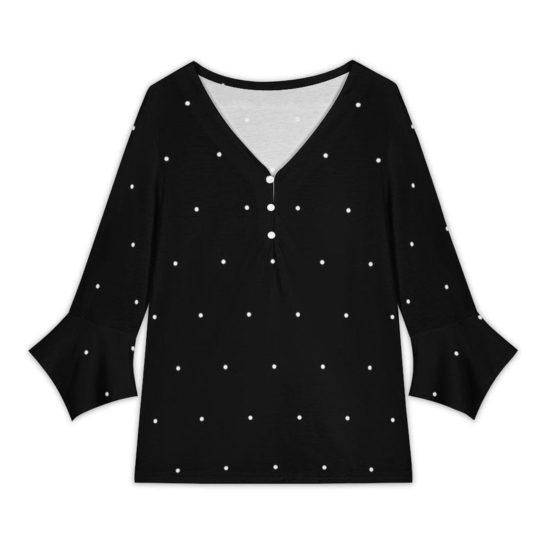 Women&#039;s V-Neck Petal Sleeve Blouse Petal sleeve top