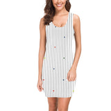 heart accent stripe accent print Medea Vest Dress (Model D06)