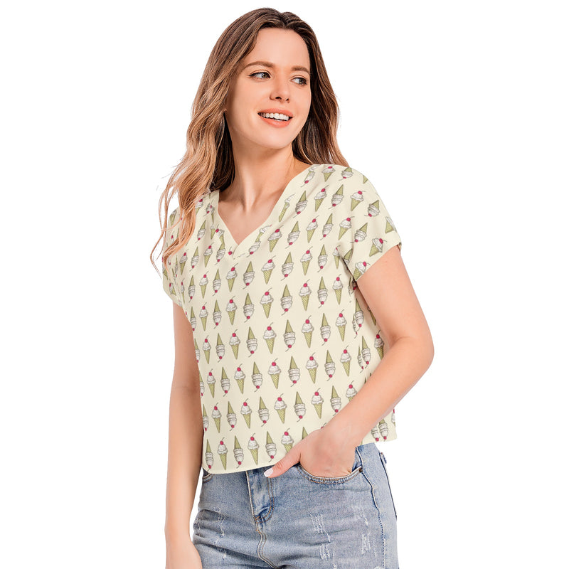 Batwing Sleeve V-Neck Top