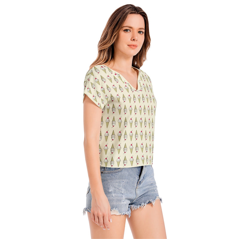 Batwing Sleeve V-Neck Top