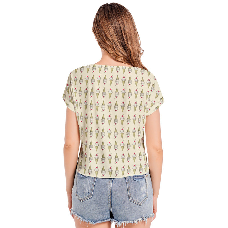 Batwing Sleeve V-Neck Top