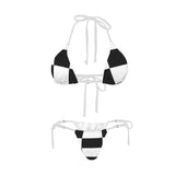 bw checkered Women's Halter String Bikini Set