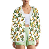 golden pear print 2 Women's Lightweight Sun Protection Hoodie (Model H62)