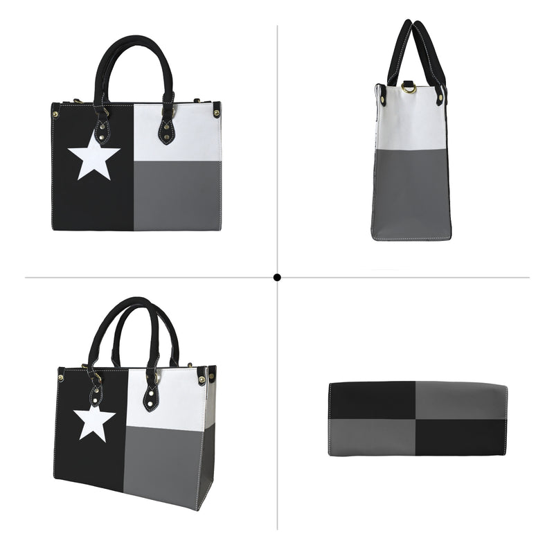 tex flag print 2z PU Leather Handbag-Medium (Model 1747)