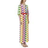 Dolman Sleeve Belted Wide Leg Jumpsuit