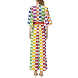 Dolman Sleeve Belted Wide Leg Jumpsuit