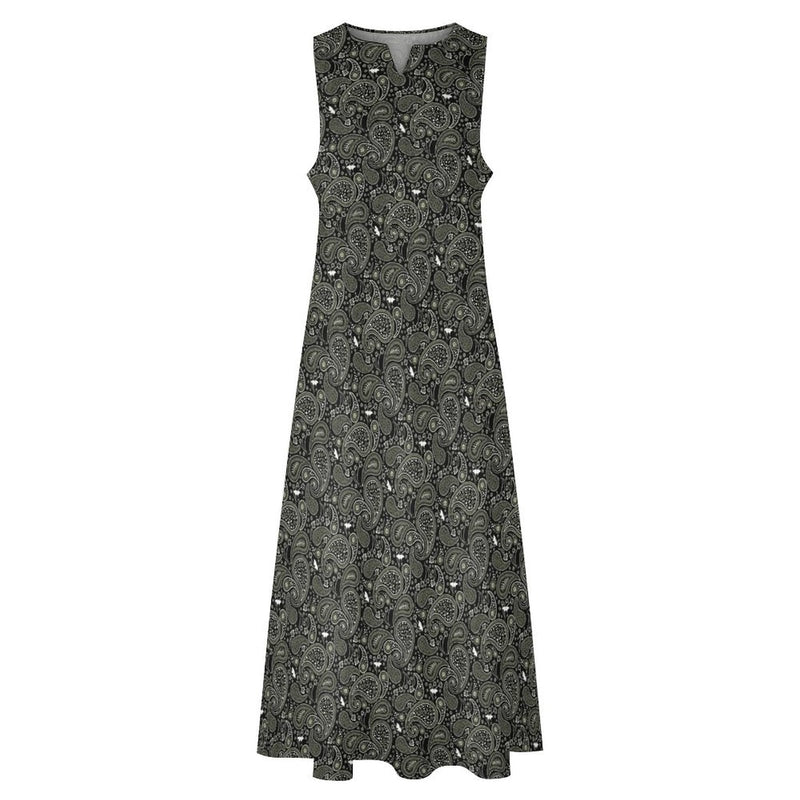 Paisley Sleeveless Long Dress