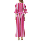 Dolman Sleeve Belted Wide Leg Jumpsuit